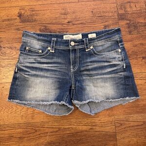 BKE Payton Blue Jean Shorts Women’s Size 32 Dark Wash Cut Off